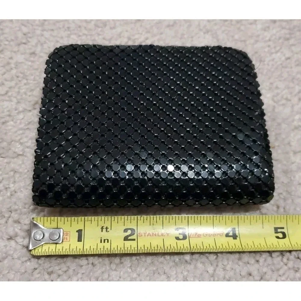 Vintage Black Aluminum Mesh Evening Bag Crossbody Clutch Purse Wallet/Coin Purse